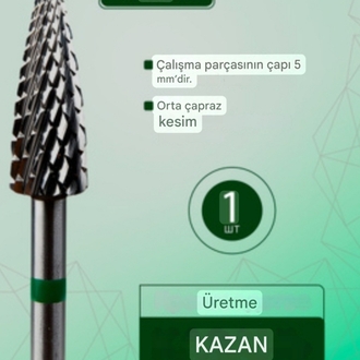 kmiz original çikartma freze çelik yeşhil