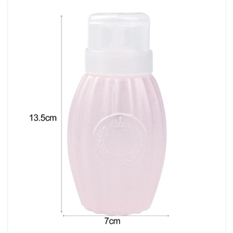 Desenli Pompalı Sıvı Şişesi Aseton Cleanser Şişesi Pembe 200ml