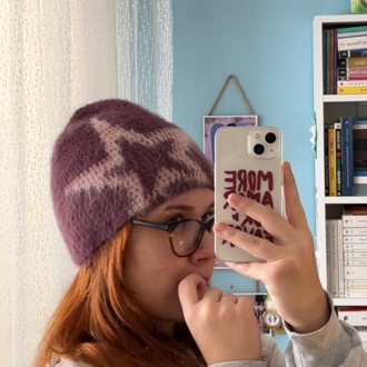 Star Mohair Brushed Beanie