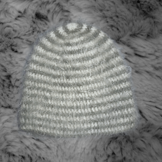 2 Renkli Fluffy Brushed Mohair Beanie