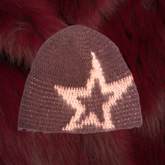 Star Mohair Brushed Beanie