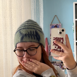 Fish Bone Mohair Brushed Beanie