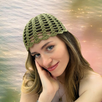 Yeşil Mesh Skull Cap