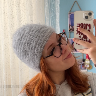 2 Renkli Fluffy Brushed Mohair Beanie