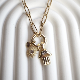 Taşlı charm kolye