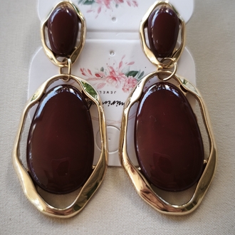 Sallantılı bordo küpe