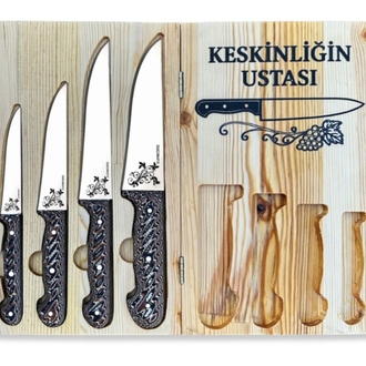 BORDO 4'lü mutfak seti ve Kesme tahtası