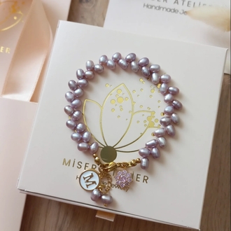 SUGAR PINK&LILAC  HARFLİ BİLEKLİK 