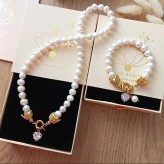 'ADEN EKSTRA KALP SET ' İnci küpe hediyeli ♡