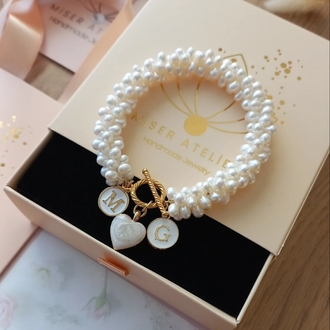 'SERRA BRACELET ~3 ' gümüş KLİPSLİ HARFLİ BİLEKLİK '