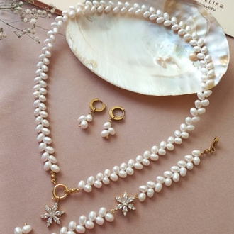 PETAL KOLYE VE KÜPE SET