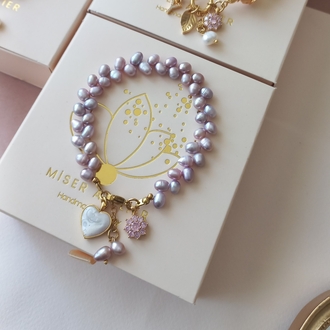 SUGAR PINK&LILAC  HARFLİ BİLEKLİK 