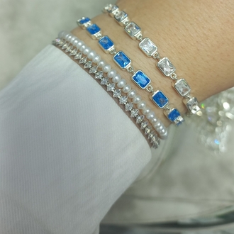 BAGET GÜMÜŞ BİLEKLİK & İNCİ
