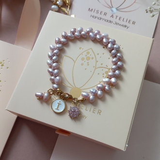 SUGAR PINK&LILAC  HARFLİ BİLEKLİK 