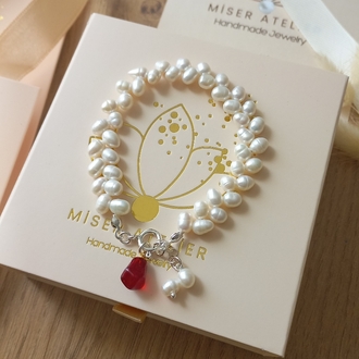 PETAL GÜMÜŞ KLİPSLİ NAR BİLEKLİK