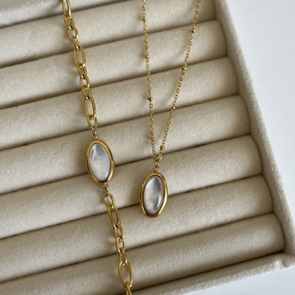 Oval Ay Taşlı Vintage Bileklik | Çelik