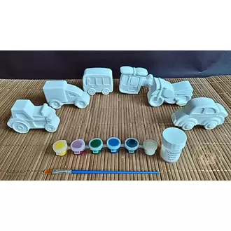 6 Adet (3D) Sevimli Taşıtlar Figürlü Taş Boyama Seti Çocuk Gelişimi Etkinlik