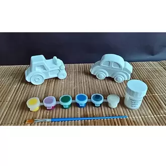 6 Adet (3D) Sevimli Taşıtlar Figürlü Taş Boyama Seti Çocuk Gelişimi Etkinlik