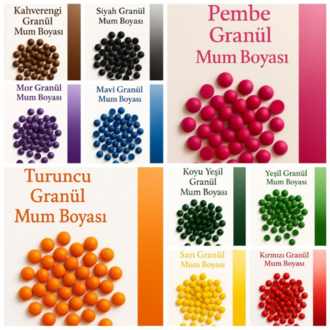 Granül Mum Boyası Yüksek Kaliteli Mum Boya Pigmenti, Hobi ve Mum Yapma Malzemesi