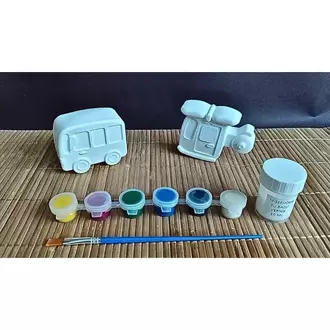 6 Adet (3D) Sevimli Taşıtlar Figürlü Taş Boyama Seti Çocuk Gelişimi Etkinlik