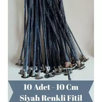 10 Adet Renkli Mum Fitili, Hazır Mumlanmış Çıtçıtlı %100 Pamuk