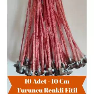 10 Adet Renkli Mum Fitili, Hazır Mumlanmış Çıtçıtlı %100 Pamuk