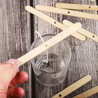 10 Adet Ahşap Mum Fitil Tutucu ve Dengeleyici, Mum Fitil Tutacağı-Candle Wick Holder