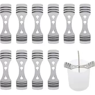 10 Adet Metal Mum Fitil Tutucu ve Dengeleyici, Mum Fitil Tutacağı-Candle Wick Holder