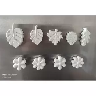 Buzdolabı Süsü Çiçekli Magnet, 9 Adet Farklı Desenlerde Mıknatıslı Fotoğraf Tutucu Magnet