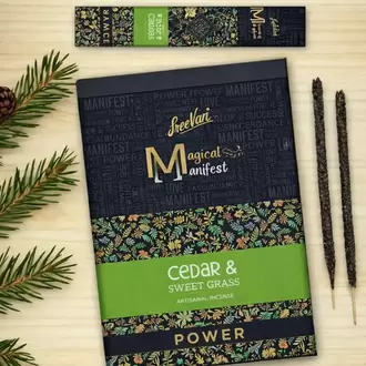 Sedir&Şeker Otu Sree Vani Magical Manifest Sanatsal Doğal El Yapımı Premium Tütsü ( 6 Adet)