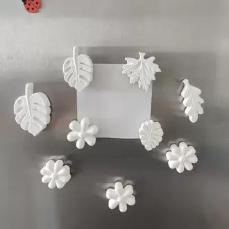 Buzdolabı Süsü Çiçekli Magnet, 9 Adet Farklı Desenlerde Mıknatıslı Fotoğraf Tutucu Magnet