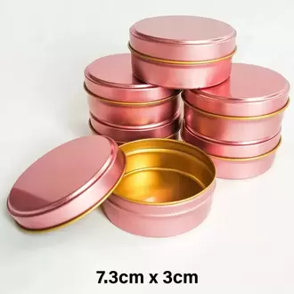 10 Adet Düz Renkli Mum, Sabun ve Hediyelik Metal Kutu 7,3x3,1 cm