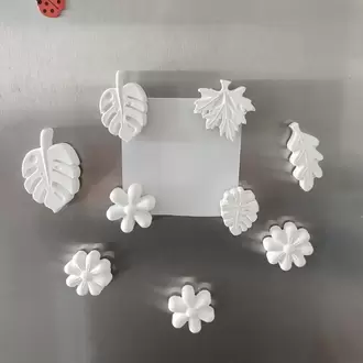 Buzdolabı Süsü Çiçekli Magnet, 9 Adet Farklı Desenlerde Mıknatıslı Fotoğraf Tutucu Magnet