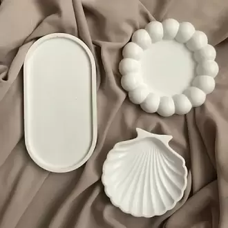 Dekoratif Tabak 3’lü Oval & Baloncuk Set