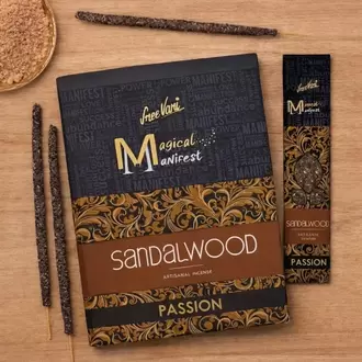 Sandal Wood Sree Vani Magical Manifest Sanatsal Doğal El Yapımı Premium Kalite Tütsü ( 6 Adet)