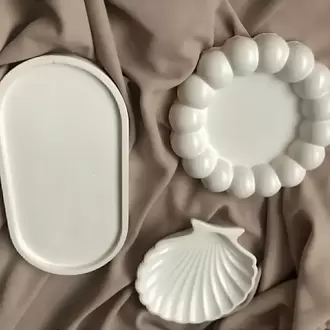 Dekoratif Tabak 3’lü Oval & Baloncuk Set