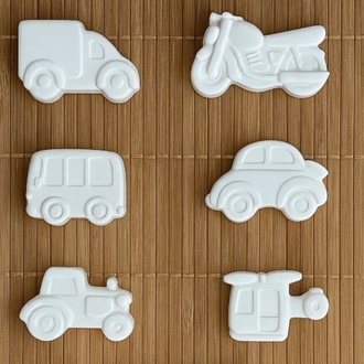 6 Adet (3D) Sevimli Taşıtlar Figürlü Taş Boyama Seti Çocuk Gelişimi Etkinlik