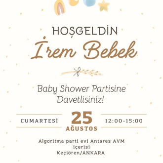 BABY SHOWER DAVETİYE