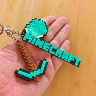 MINECRAFT Elmas Kazma (Diamond Pickaxe) Anahtarlık