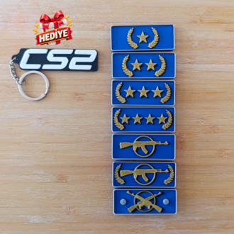 CS2 Rütbe Magnet Seti - CS Anahtarlık Hediyeli
