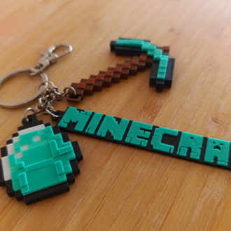 MINECRAFT Elmas Kazma (Diamond Pickaxe) Anahtarlık