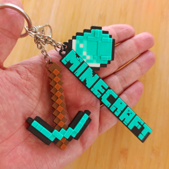 MINECRAFT Elmas Kazma (Diamond Pickaxe) Anahtarlık