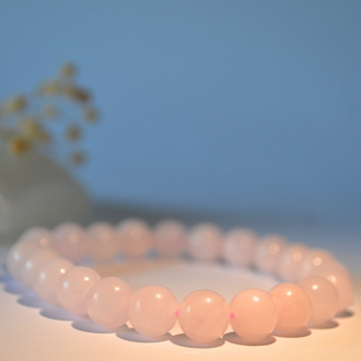 Pembe Kuvars Bileklik Doğaltaş 8mm Sevgi Taşı