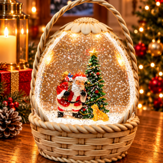 Sıcak Işıklı Noel Kar Küresi