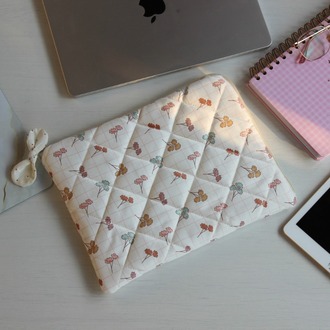 IPad Yuvası -10.9"-11"-Beyaz Çiçekli