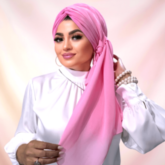 Şeker Pembe Dolgulu Düğüm Şallı Bone