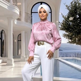 Lidya Pembe Desenli Gömlek