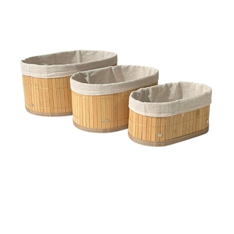 3'LÜ OVAL BAMBU SEPET