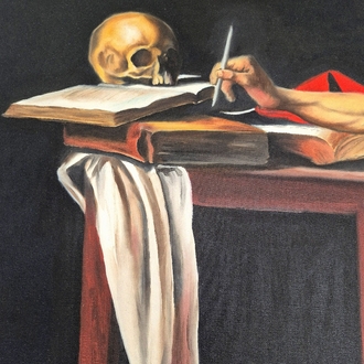 Saint Jerome Writing-Caravaggio Röprodüksiyon
