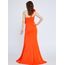 RENGIN
One Shoulder Maxi Viscose Mermaid Regular Orange Wedding Guest Dress Ren6208ora